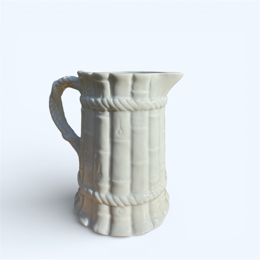 Porcelaine de Paris White Relief Pitcher | French